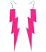 ZeroShop Women Fashion Retro Neon Earrings (Pink Lightning2)
