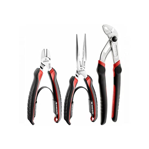FACOM Jeu de 3 Pinces CPE - Pince Multiprise à verrouillage - Pince Coupante Diagonale - Pince Becs 1/2 Ronds - CPE.A5PB