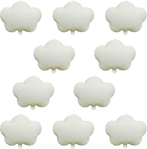 Globos de Nube Blanco 10 Piezas Globo Foil Nube Blancos 18x19 Pulgadas Globos Foil Nubes Blancos Blanca para Cumpleaños,Baby Shower,Infantiles