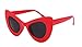 FEISEDY Cat Eye Retro Acetate Frame Polycarbonate Lenses Women Sunglasses Red