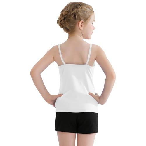 Image of QBK Girls Tank Tops Toddler Camisole Cotton Cami Spaghetti Strap Undershirts for Girls 2T-12Years