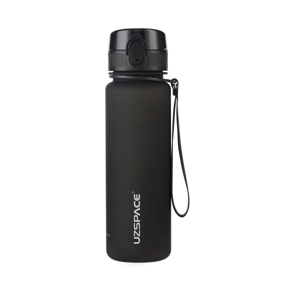 Om Supplies Classic Black Water Bottle Fruit Infuser Sports Water Bottle 500Ml, Bpa Free Tritan Non-Toxic Plastic, Leakproof (Classic Black)
