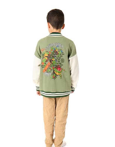 Teenage Mutant Ninja Turtles Boys Bomber Jacket | Kids TMNT Character Varsity Jacket in Green | Childrens Baseball Jacket3