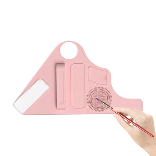 Silikn - Bandeja mixta de maquillaje, correa de muñeca, paleta de base, pulsera portátil con soporte para pinceles, herramienta de mezcla cosmética reutilizable para maquillar