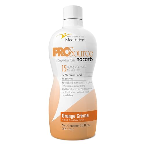 Liquid Collagen Peptides Type I III 15 Grams Protein per Oz. |Prosource NoCarb Orange Crme Bottle Medtrition|
