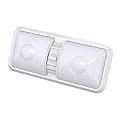 Leisure LED 1 Pack RV LED Ceiling Double Dome Light Fixture with ON/Off Switch Interior Lighting for Car/RV/Trailer/Camper/Boat DC 12V 48X2835SMD (Frosted Lens Natural White 4000-4500K, 1-Pack)