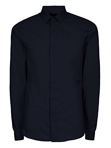 Hat and Beyond Mens Dress Shirt Button Down Long Sleeve Collar Solid Casual Slim Fit (X-Large, 1NR0001_Navy)
