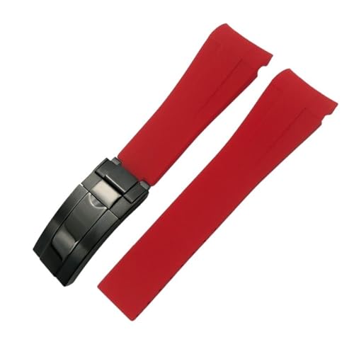 Bracelet de montre en caoutchouc 20mm 21mm 22mm noir en silicone souple