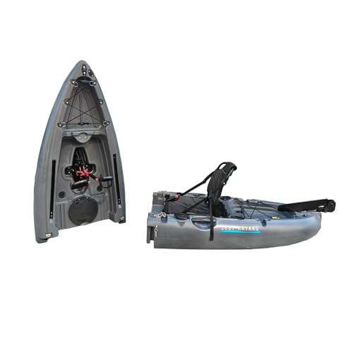 Zest Kayaks - Modulaire - À poser - Pédalier - 2,74 m/4,27 m - Kayak de pêche (configuration solo - Gen II Gris foncé)