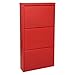Supernova Decoracion - Mobile scarpiera in Metallo, 3 cassetti, 103 x 50 x 15 cm, Colore: Rosso