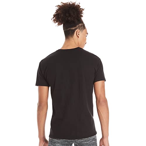 Hanes Ultimate Men's 4-Pack Freshiq Slim Fit Crew T-Shirt, Black, Large #TOP3
