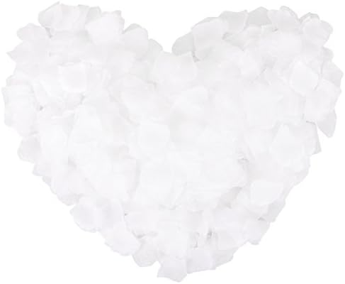 YoungLove 1000 Pieces White Rose Petals White Rose PetalsArtificial Fake Rose Petals Wedding Party Decorations, White