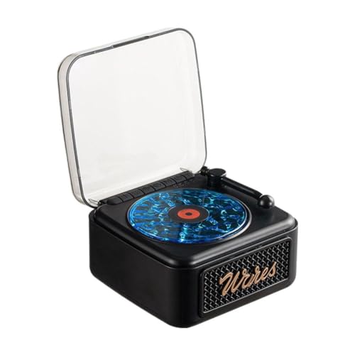 Mini tourne-disque avec Bluetooth Audio Portable Vintage Boîte d'écoute Musique J9L3 Ripple Sea Water Speaker Surround to Sound