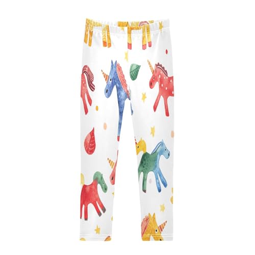 Toddler Girls Leggings Printed Yoga Pants Leggings Toy Red Blue Horse for Kids