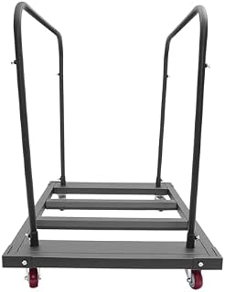 Folding Chair Storage Rack Cart,Heavy Duty Folding Table & Chair Cart, 4 Locking Casters, 10 Chair Storage Rack, Steel Construction for Schools, Hotels, Gyms, Event Halls, Convention Centers