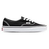 VANS AUTHENTIC black white nero scarpe donna sneakers lacci tessuto