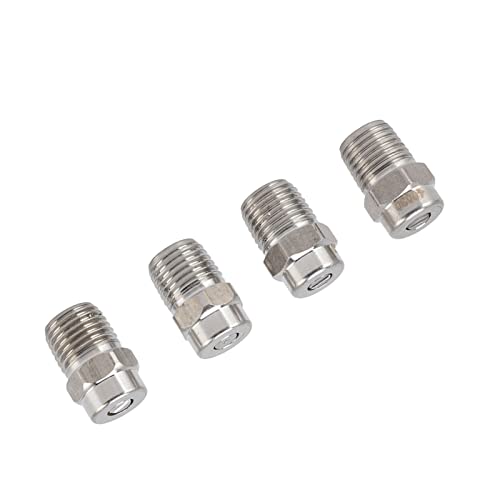 Qukaim Juego de 4 boquillas roscadas de acero inoxidable de 22 mm, rosca externa G1/4, diámetro de agujero de 1,07 mm, compatible con lavadora a presión