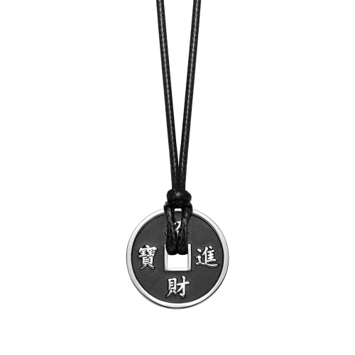 Lucky Coin Necklace - Feng Shui Good Luck Charm - Small and Cute - Fortune Symbols Amulet...