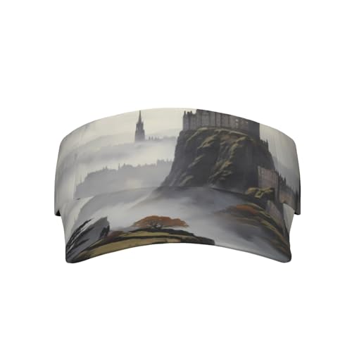 Edinburgh Mist Printed high top Hollow top hat, Suitable for Golf/Baseball/Casual hat, Daily wear for Outdoor Activities Black
