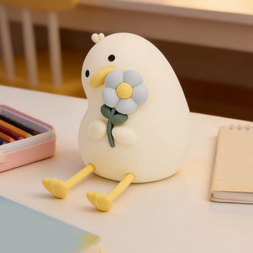 Lámpara de mesa de silicona pato recargable LED miniatura 6