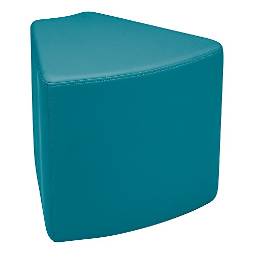 Image of Sprogs 18 inch H Structured Wedge Stool -Flexible Modular Collaborative Soft Seating for Office, Home, Lounge and School Classrooms with Durable Frame & Set of 2 inch Casters Add-on -Teal