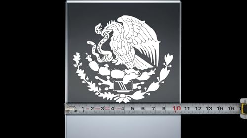 Image of 1 pcs Calcomania Escudo Mexicano Aguila, 10 inches - Mexican Eagle Car Window Sticker Shield Emblem Sticker Mexican Flag Decals