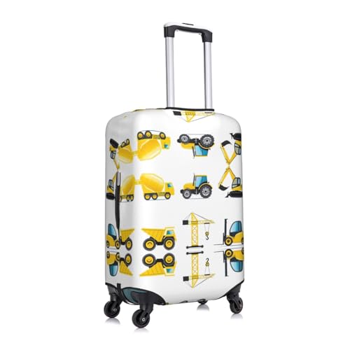Cartoon Heavy Machinery Truck Print Luggage Suitcase Cover Protector Luggage Washable Covers With Concealed Zipper3
