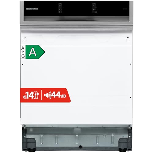 Telefunken Geschirrspüler 60 cm teilintegrierbar | Einbau Spülmaschine | 14 Maßgedecke...