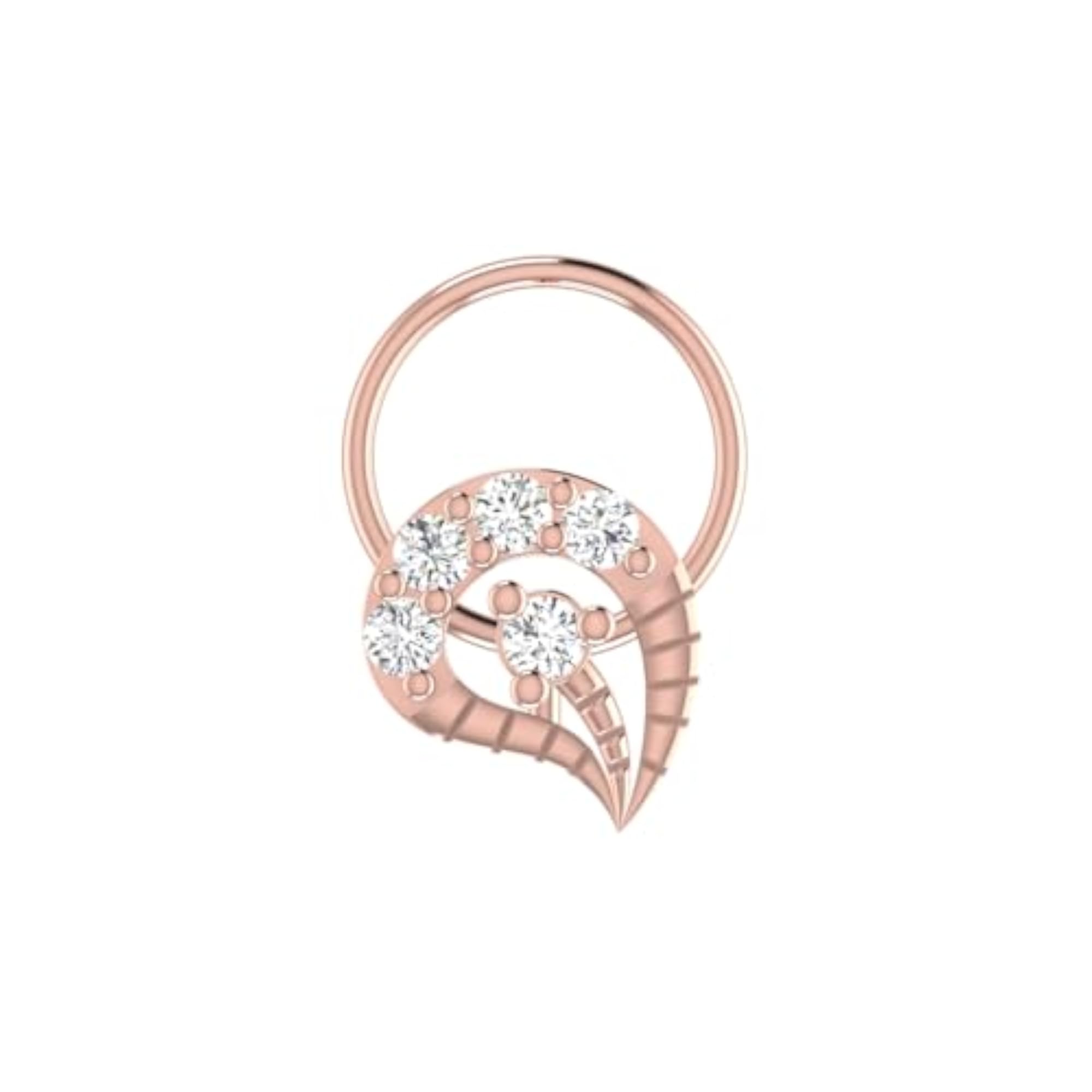 Women's 14Kt Rose Gold Stud Nosering
