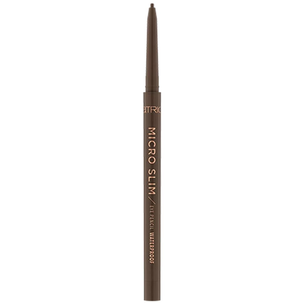 Catrice Micro Slim Eye Pencil Waterproof, Kajal, wodoodporny, nr 030 Brown Precision, brązowy, definiujący, trwały, intensywny, wegański, wodoodporny, bez mikroplastiku (0,05 g)