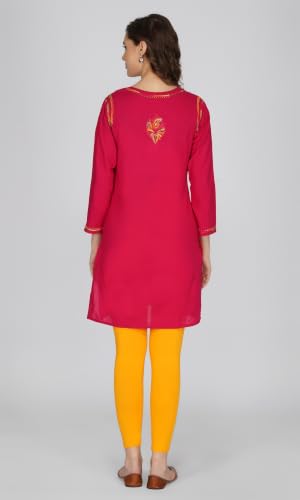Image of Vahson Designer Hand Lucknowi Chikankari Embroidery Cotton Short Kurti for Women /Girls