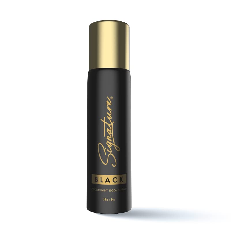 Image of Signature Black Deodorant Body Spray - 50 ml| For Men & Women| Elegant & Distinctive Fragrance|Long Lasting |Fights body odour|Skin Friendly Deo|Everyday Use|Pack of 1