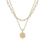 CLISDFG Inicial en para Mujeres, Oro para Mujeres 14k Oro sólido sobre Letra s Paperclip Link Cadena s joyería de Oro para Mujeres Adolescentes para mamá Mujer Adolescente Adolescente