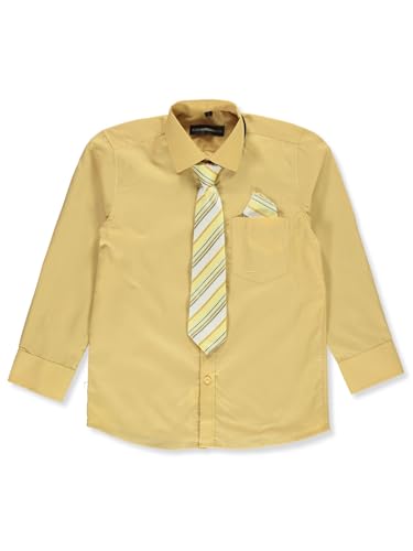 Kids World Boys' Dress Shirt & Tie (Patterns May Vary) - tan, 63
