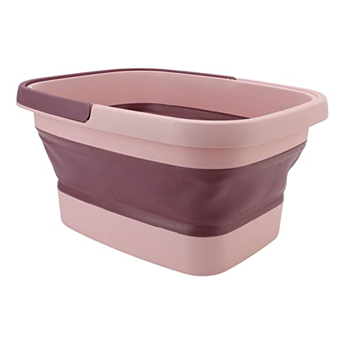 Tina de Baño Plegable de Silicona para Pies Rosada miniatura 1
