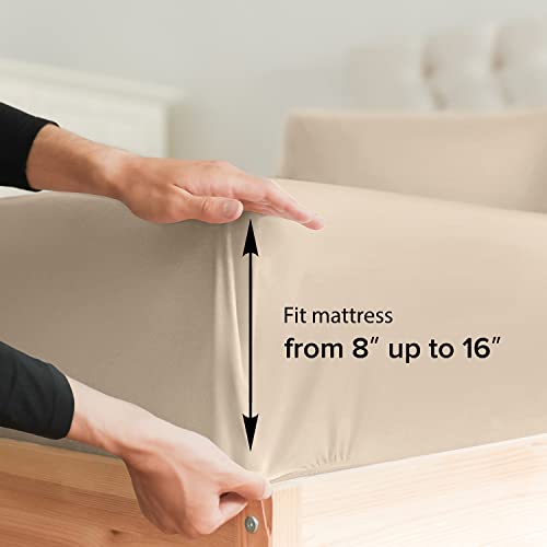 King Size Sheet Set - 6 Piece Set - Hotel Luxury Bed Sheets - Extra Soft - Deep Pockets - Easy Fit - Breathable & Cooling Sheets - Wrinkle Free - Cream Bed Sheets - Kings Sheets - 6 Pc Sheets #TOP2