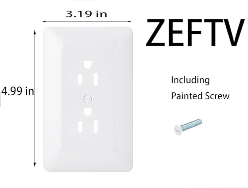 Image of ZEFTV 20 Pack Duplex Outlet Covers Wall Plates 1-Gang Switch Outlet Electrical Cover Plate Unbreakable Thermoplastic Faceplate for Light Receptacle Outlet Switch, Glossy White