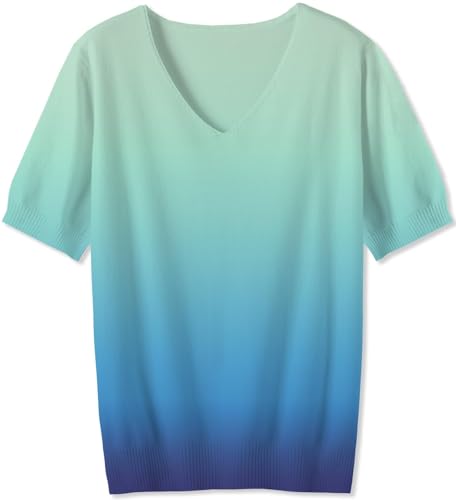 Image of DAIMIDY Women's Short Sleeve Sweater V Neck Summer Knit Tops | Business Casual Tops| Soft,Lightweight,Breathable and Comfortable| Perfect for Shopping,Date,Vacation,Daily Wear Etc.