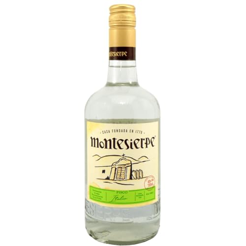 Montesierpe Pisco Italia - Botella de Licor de 70 cl - Pisco Peruano Elaborado con Uvas 100% Italianas - con Notas Dulces - 40% de Alcohol - Ideal para Preparar Cocktails