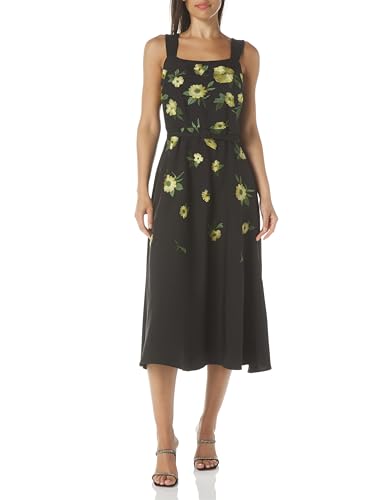 Robe midi trapèze Anne Klein avec ceinture et encolure dégagée pour femme
