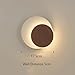 Modern Round Wall Sconce Nordic Geometric LED Light Bedside Eclipse Accent Lamp for Bedroom Living Room Hallway Full Spectrum CRI 97 Adjustable Tri Color Eye Protection.