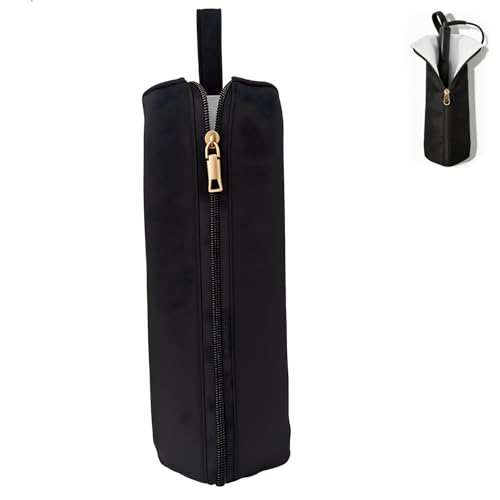 shengxinym Funda Plancha Pelo Funda Airstrait,Estuche Airstrait con Forro Antiquemadura Adecuado para Tenacillas, Planchas y Otros Utensilios de Peinado,Colgable A Prueba de Agua,Negro
