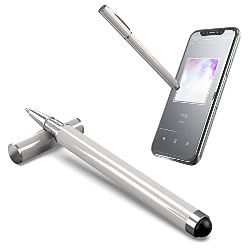 N NEWTOP Penna Capacitiva GD09 Universale 2in1 Stilo Pennino Scrivere Nera Tappo e Punta in Gomma Touch Screen e Vari Colori per Monitor Display Schermi Tablet Smartphone Cellulare Domotica (Grigio)