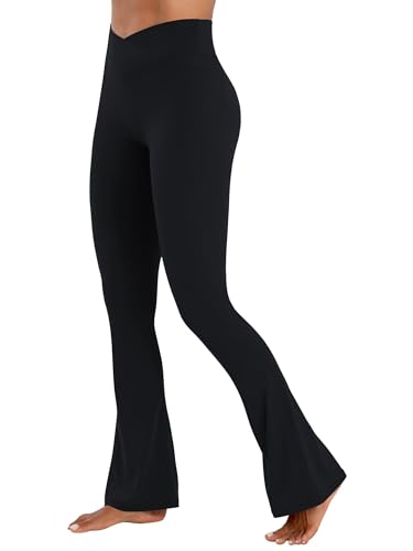 Sunzel Hidden Butt Lifting Scrunch Flare Leggings for Women with Pockets No Front Seam Tummy Control Mini Flared Yoga Pants4