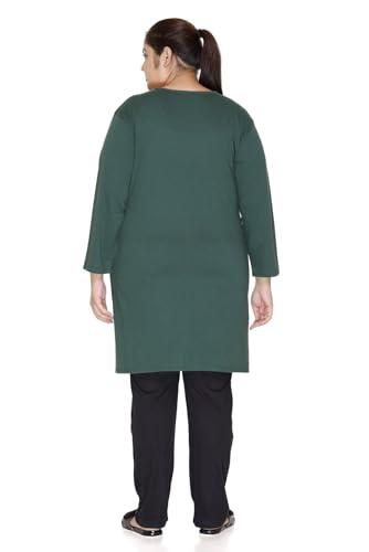 Image of In Love Women's Plus Size Printed Long Tops, Round Neck 3 /4 Sleeve Relaxed Fit Longline T-Shirt Tunic
