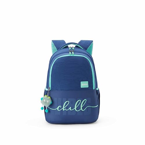 Image of American Tourister Diva | 35 Ltrs | 3 Compartments | Bottle Pocket | Ergonomic Padded Back Panel & Shoulder Straps | High School Backpack | 1 Year International Warranty | Navy