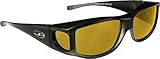 Fitovers Eyewear - Jett Collection Designed to Fit Over Medium Oval Frames Not Exceeding 143mm X 39mm - Olive Charcoal/polarized Yellow