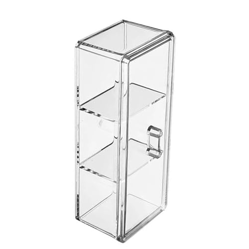 NOENNULL Acrylic Makeup Storage with Lid, 3 Compartment Makeup Organizer - Image 4