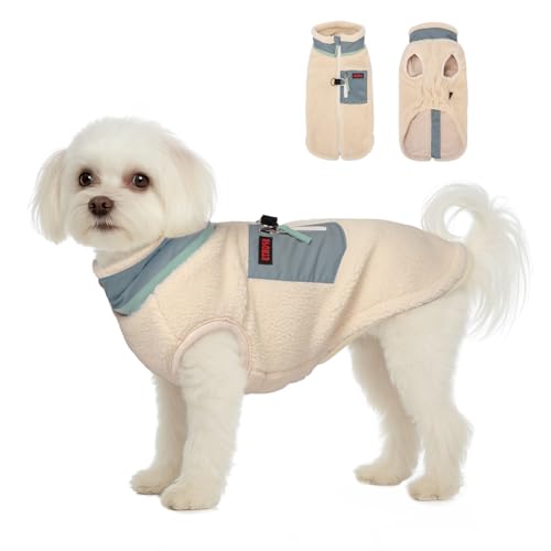 TQFlow Manteau d'hiver pour Chien, Veste Imperméable au Vent pour Petits Chiens de Vêtements avec Doublure en Polaire Chaude, Manteaux et Vestes pour Chiots...