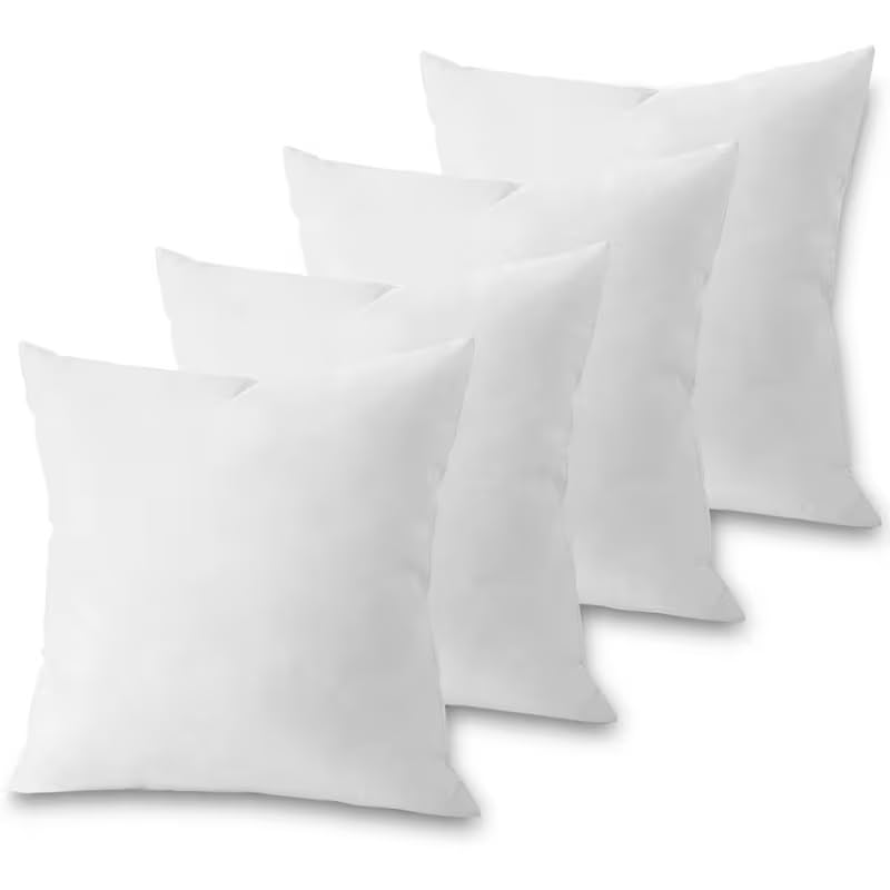 ARBUTUS Pack de 2 o 4 Unidades Relleno de Cojines Lavable, Cojines Alcochados 100% Fibra de Silicona Hueca Anti-alérgica. (2, 60x60cm)